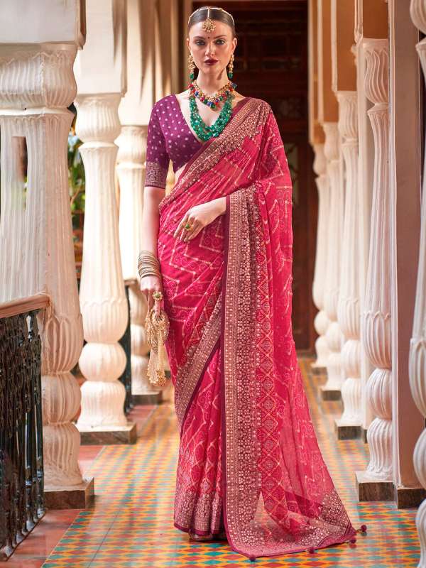 Baby pink outlet saree wedding