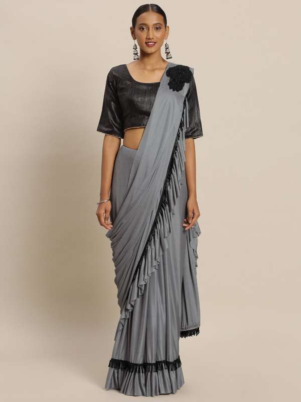 Frill saree cheap on myntra