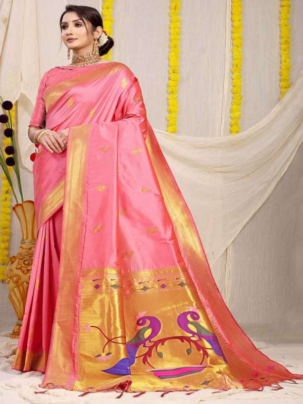 Myntra pink clearance saree