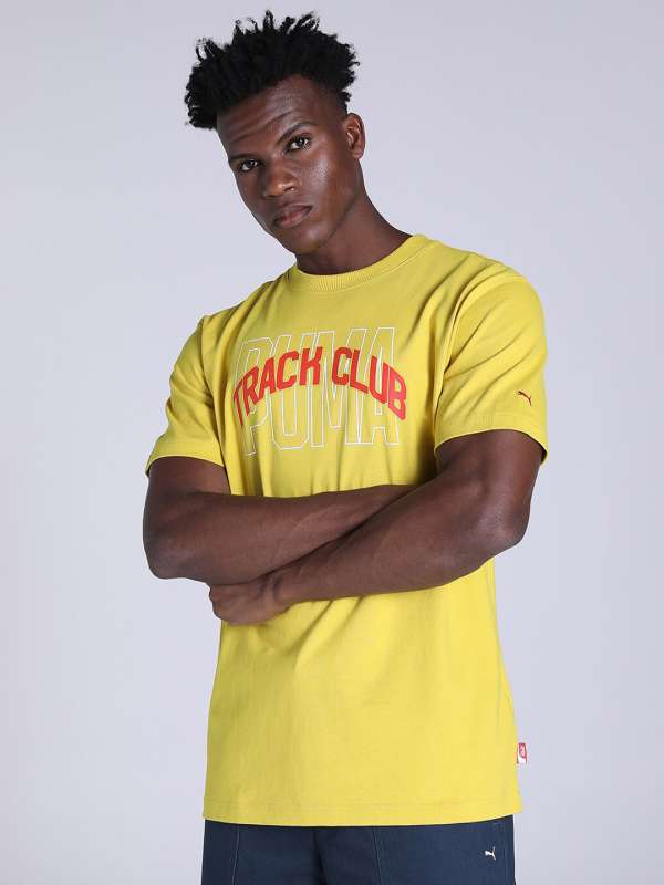 Puma t shirt yellow best sale