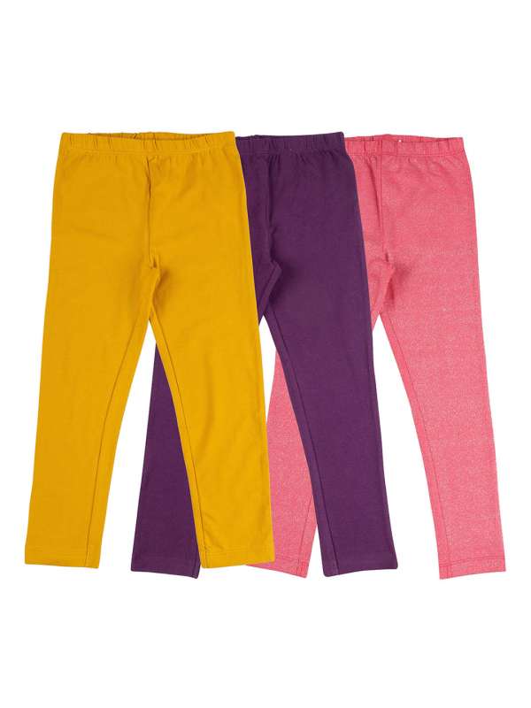 5-pack Cotton Capri Leggings - Light pink/light yellow - Kids