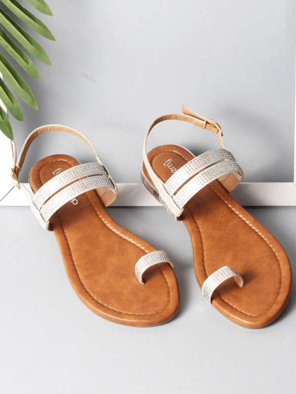 Dressberry Silver Synthetic One Toe Flats 8805137.htm Buy
