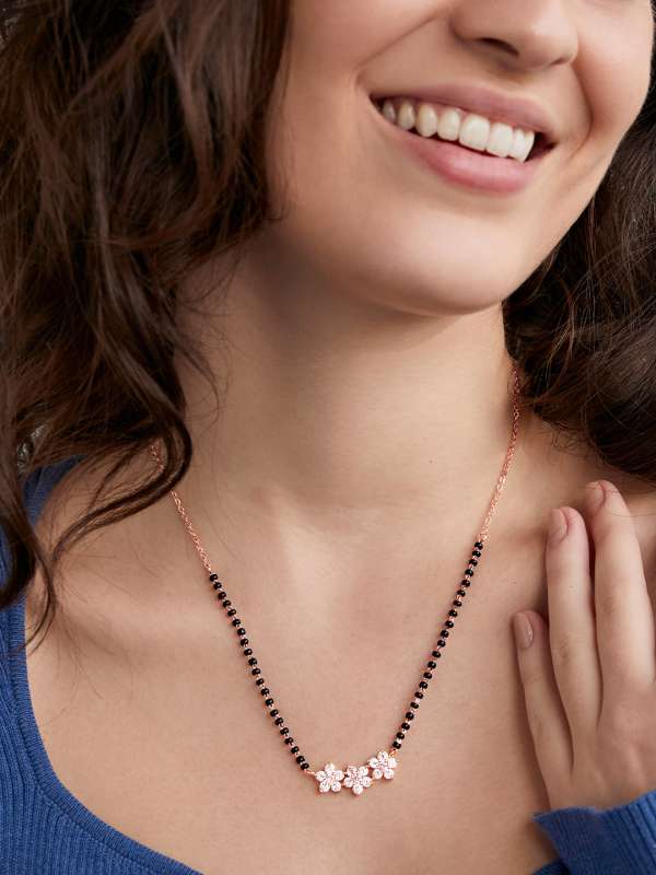 Crystal store beads mangalsutra