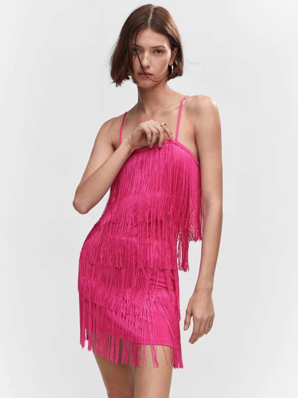 Buy Trendyol Fringe Detail Halter Neck Dress Online