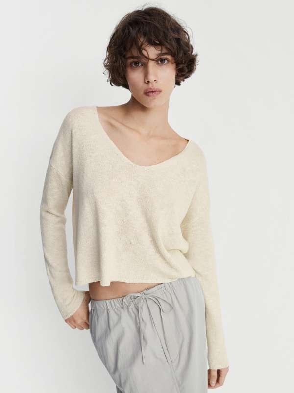 Mango beige sweater top