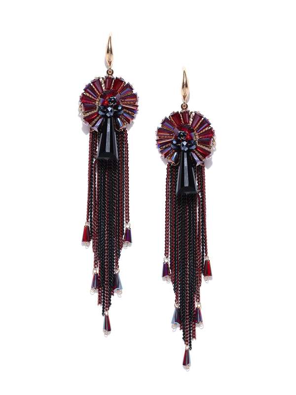 Red and black earrings online shop