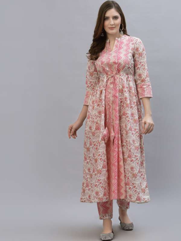 Jaipur premium pure cotton kurti with pants at Rs830Piece in surat offer  by Anandam