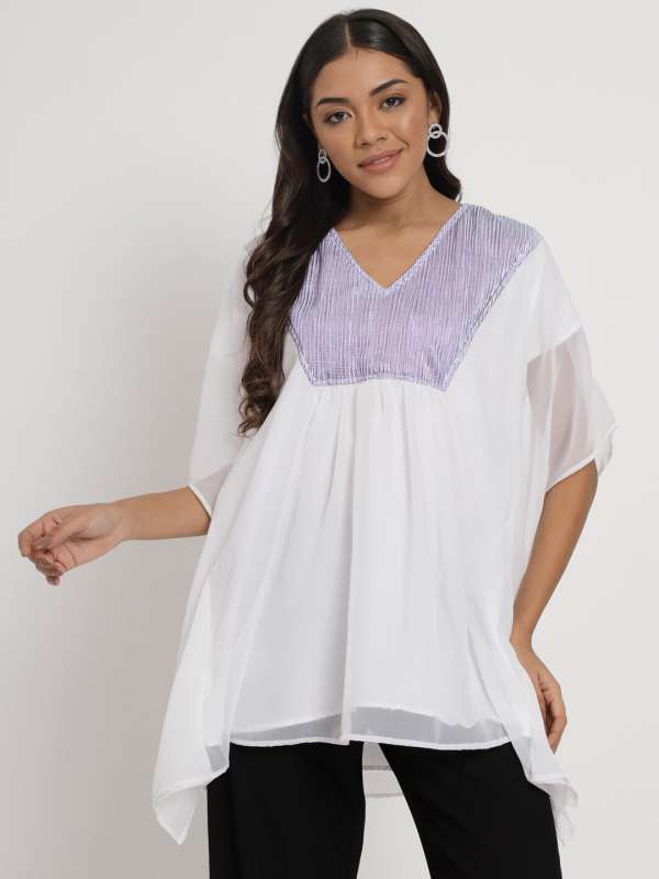 Georgette White Kurti Buy Georgette White Kurti online in India
