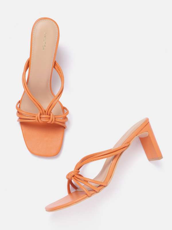 Orange online suede pumps