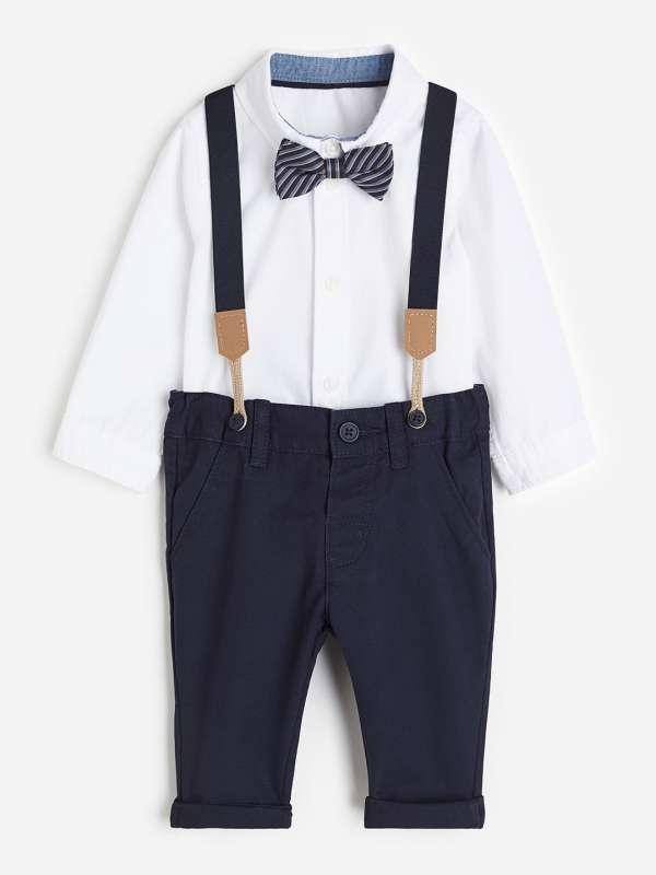 Buy The Little Celebs Blue Suspender Pant Set For Boys Online  Aza Fashions