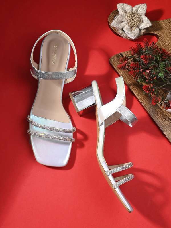 Silver strappy platform heels outlet
