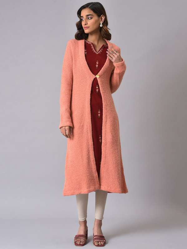 Saree with online long sweater