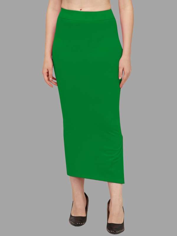 Buy Saree Shapewear Petticoat in Green with Side Slit Online India, Best  Prices, COD - Clovia - SW0023P17