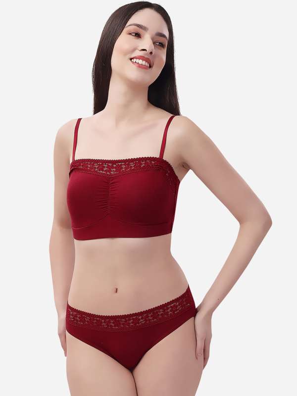 Buy Maroon Lingerie Sets for Women by AROUSY Online