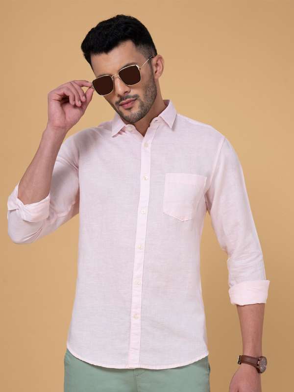 Byford By Pantaloons Pink Solid Slim Fit Casual Shirt - Buy Byford