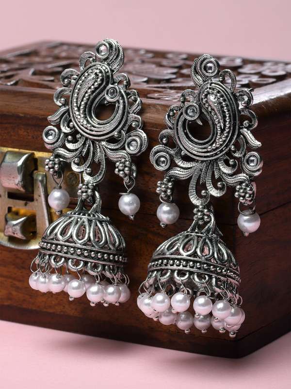Silver Jhumkas Buy Silver Jhumkas online in India