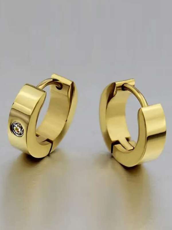 Buy 18K Gold Hoop Earrings 925 Sterling Silver 12mm Mens Hoop Online in  India  Etsy