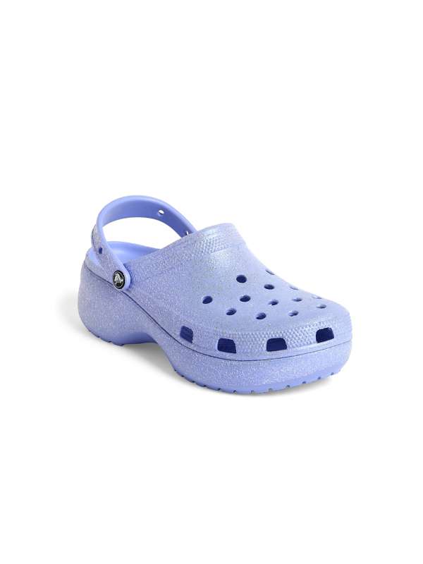 Fuzzy crocs light blue hotsell