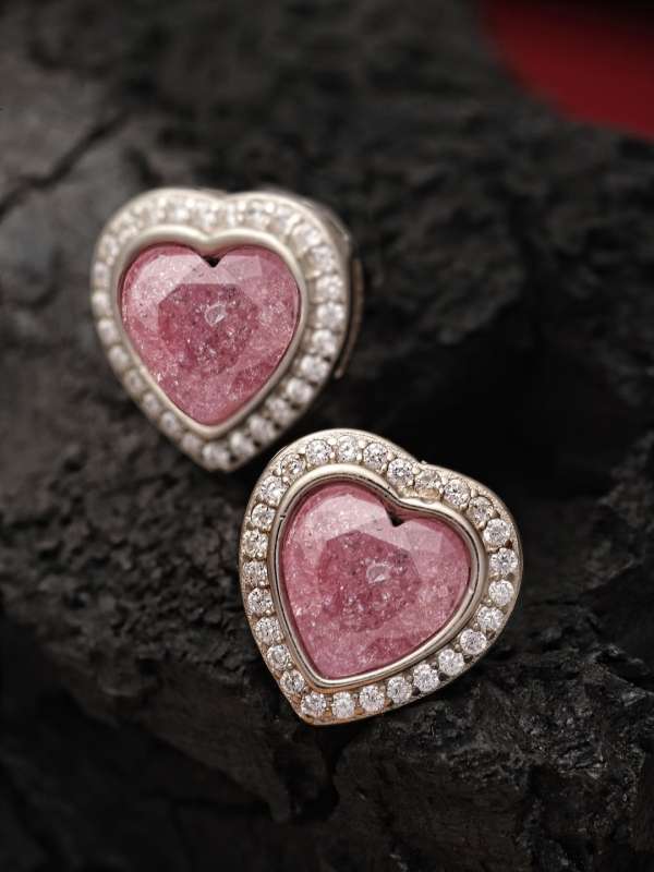 Heart shaped earrings on sale gold online