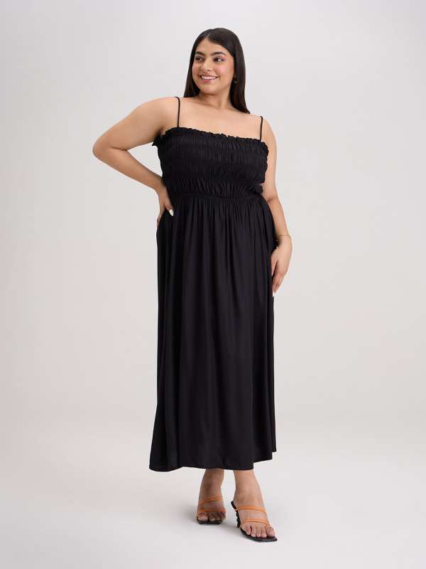 20Dresses Black Strapless Thigh-High Slit Maxi Dress