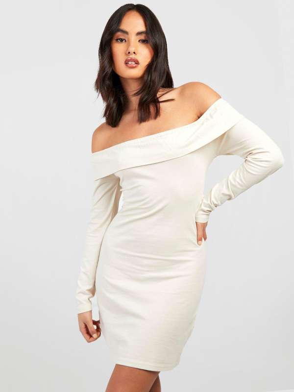 Missguided white off shoulder sale dress
