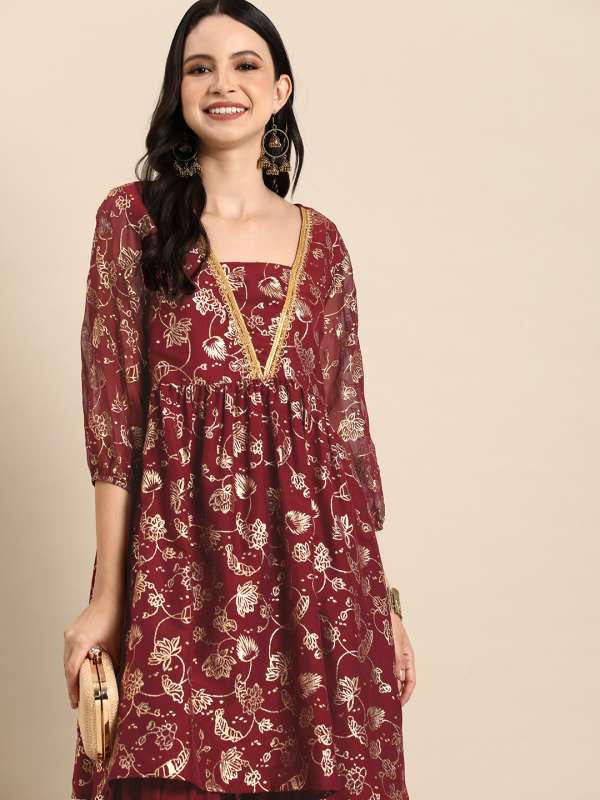 Sharara kurti neck sales design