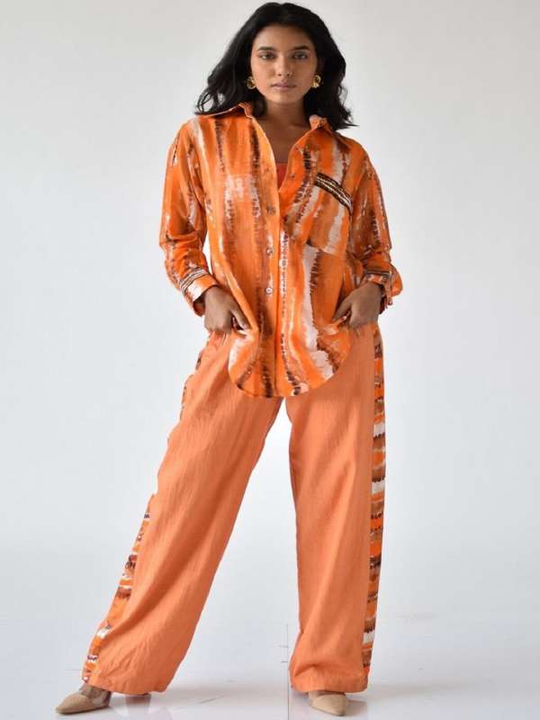 Zink London Trousers and Pants  Buy Zink London Womens Orange Solid Trouser  Online  Nykaa Fashion