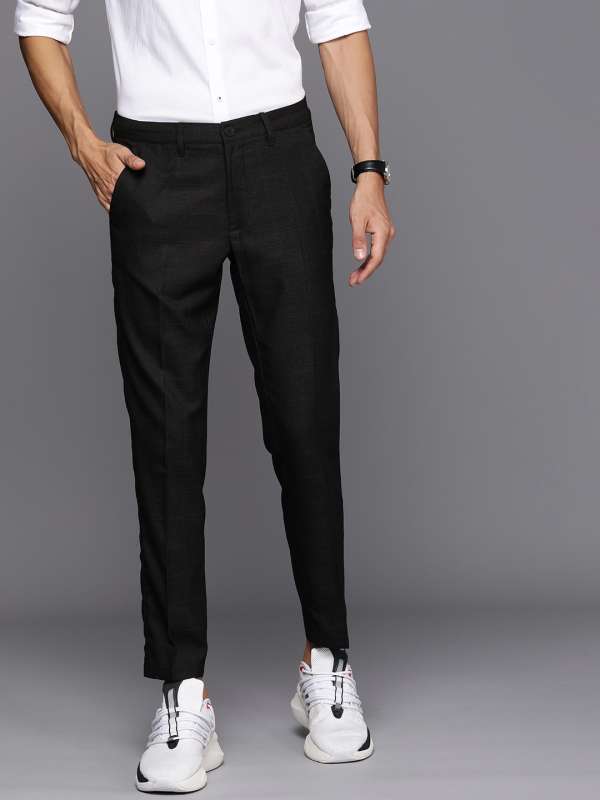 Buy AthWork Men Grey Comfort Slim Fit Solid Smart Casual Trousers online   Looksgudin
