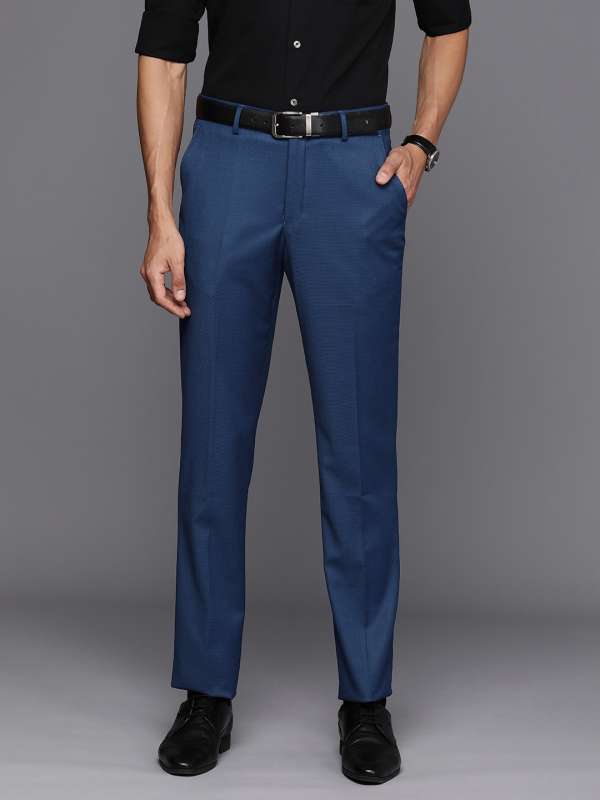 Navy Blue Slim Fit Pants for Men by GentWithcom  Worldwide Shipping