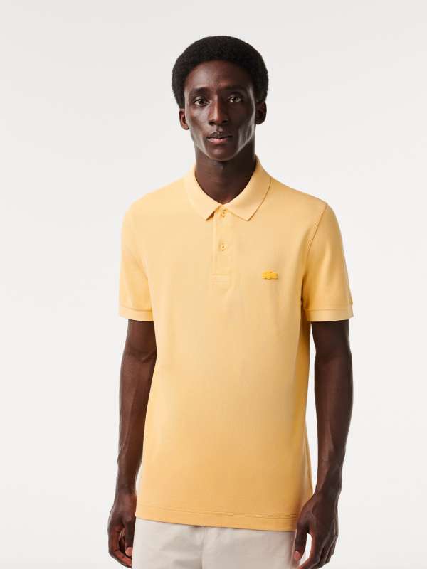 Mens yellow lacoste t shirt top