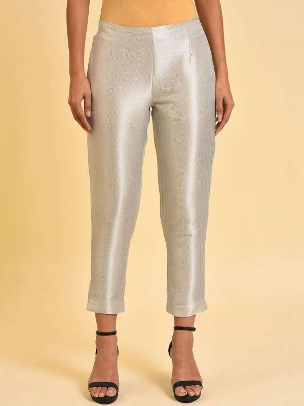 Silver Jeans  Best Metallic Pant Styles For Women  Metallic pants outfit Silver  pants Metallic pants
