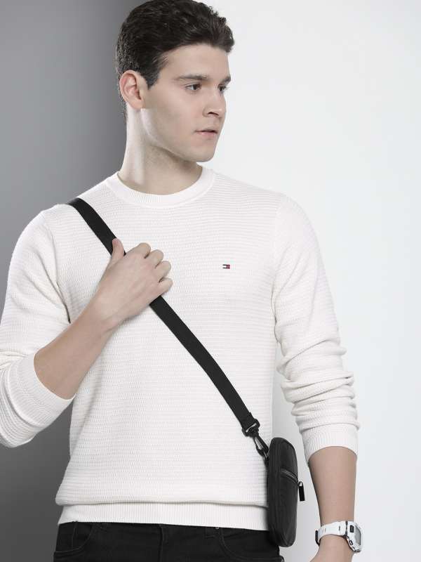 White Men Round Neck Sweaters Tommy Hilfiger Buy White Men Round