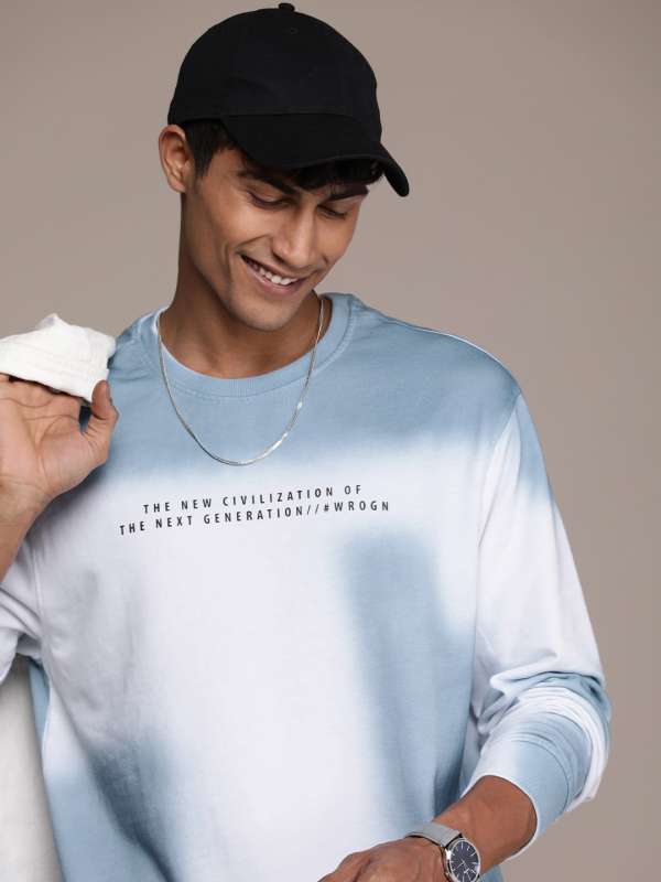 Buy WROGN Printed Cotton Slim Fit Men's Sweatshirt