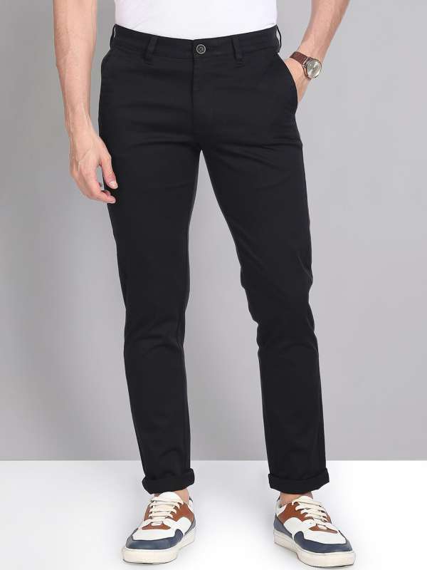 Buy Thomas Scott Mens Solid Slim Fit Trouser Black at Amazonin