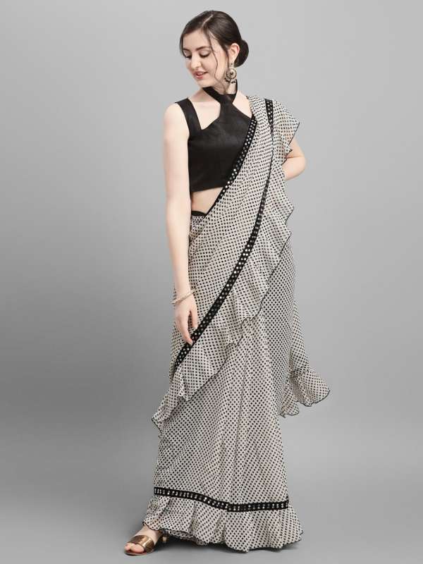 Frill saree outlet on myntra