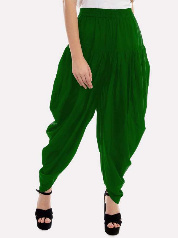 Buy Mint Green Hand Block Printed Chanderi Silk Asymmetric Kurta with White  Cotton Dhoti Pants - Set of 2 | JS25GR/S/JS18 | The loom