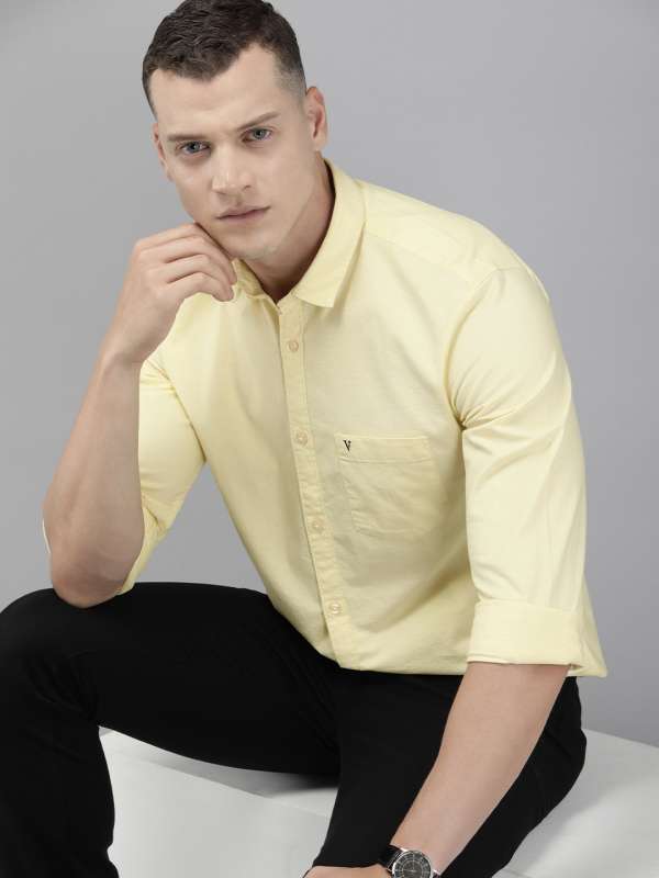 Pale yellow long sleeve shirt store