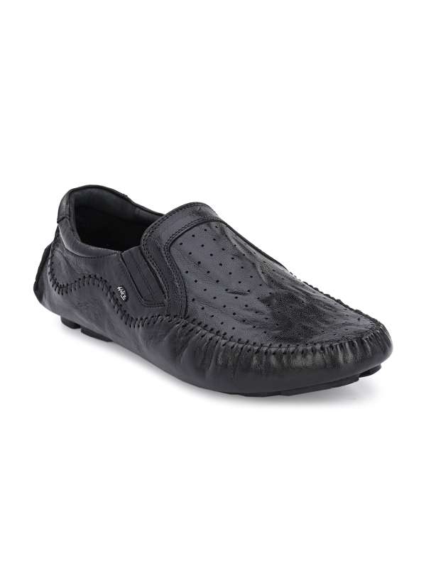 Hitz Men's Black Leather Half Shoes Flat Mule Loafers – Hitz Shoes Online