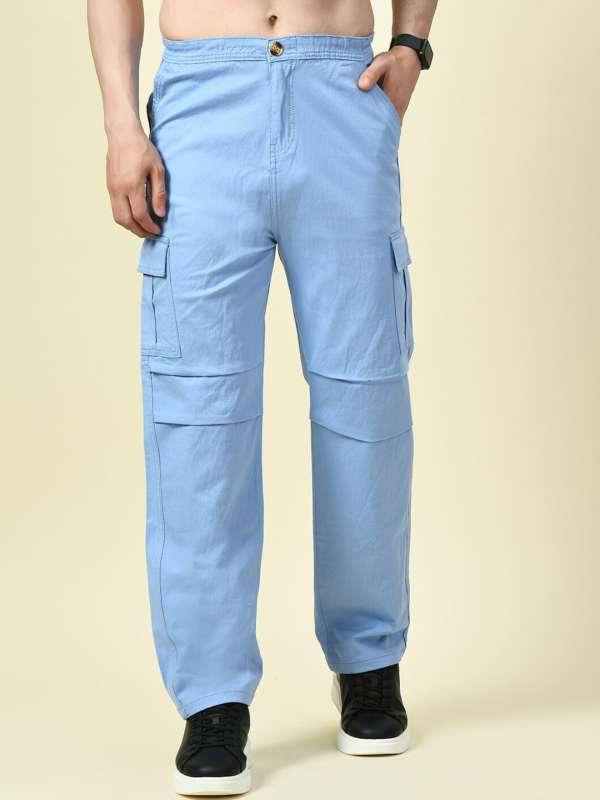 Buy Mens Blue Trousers for Men Blue Online at Bewakoof