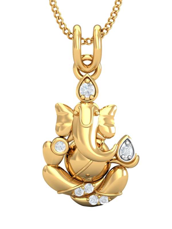 Gold chain with ganesh pendant deals
