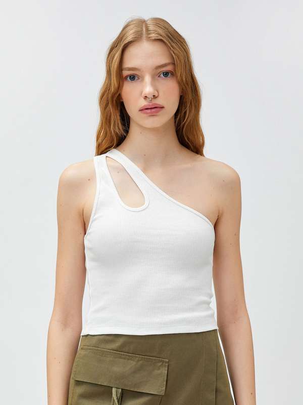 One side off shoulder tops myntra cheap