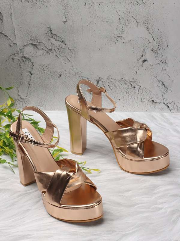 Elle Gold Sandals Heels Buy Elle Gold Sandals Heels online in India
