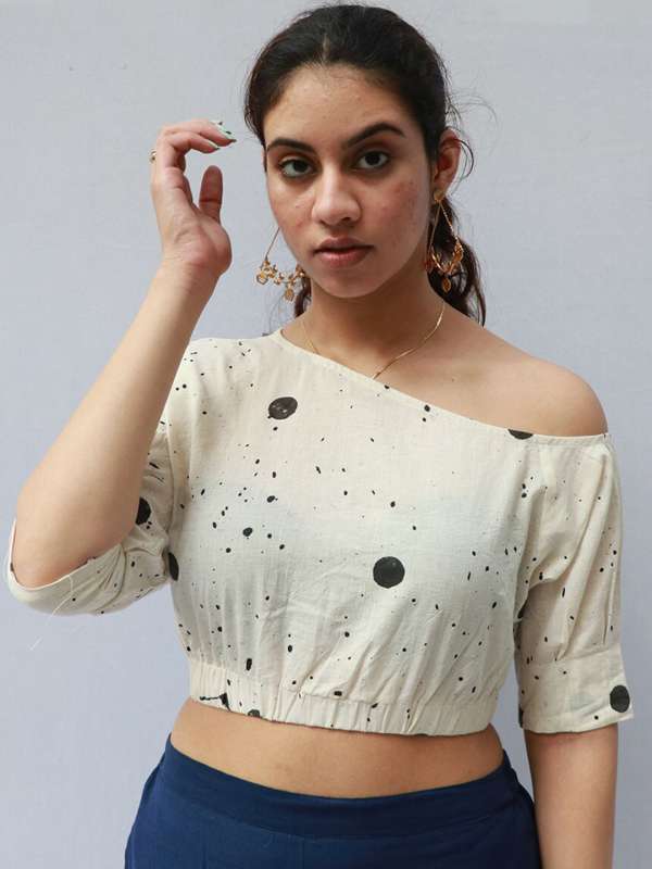 Polka Dot Saree Blouse Buy Polka Dot Saree Blouse online in India