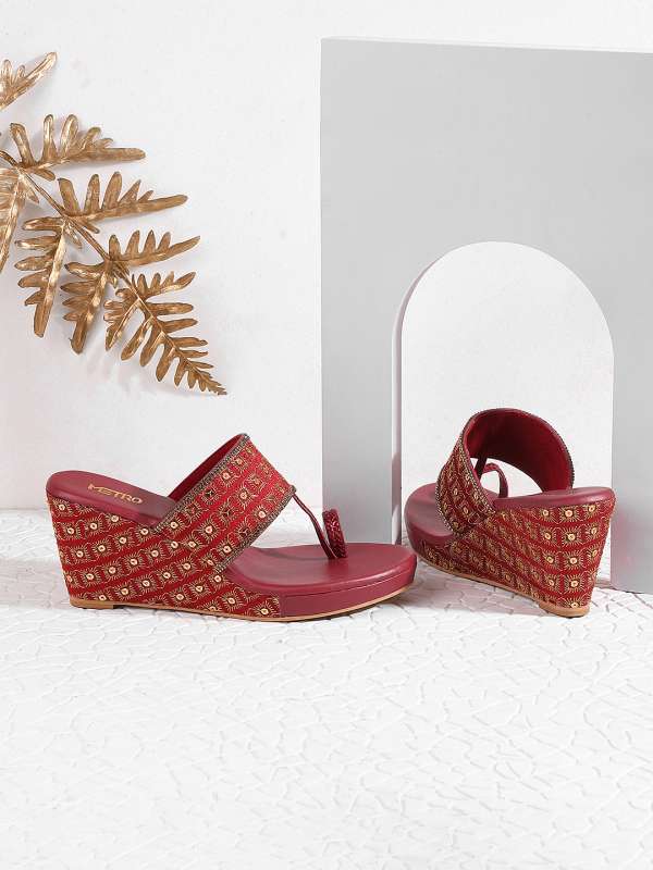 Maroon Wedges Buy Maroon Wedges online in India