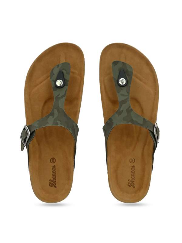 Shences brown leather slippers outlet