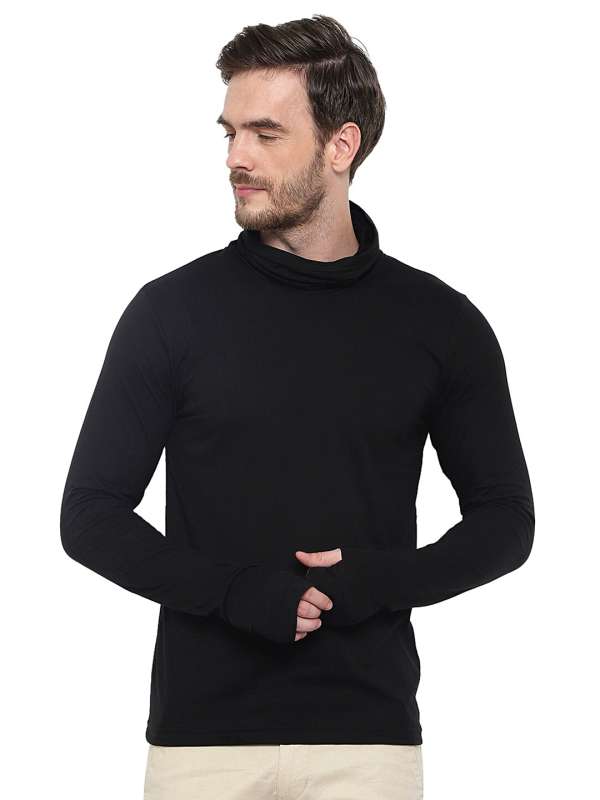 High neck black sweatshirt discount