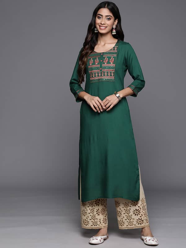 Buy Sabhyata Womens Kurta Indian Kurtis for Women Casual Tunic Kurti Tops  Long Dress (Medium, Off-white, Round Neck) at Amazon.in