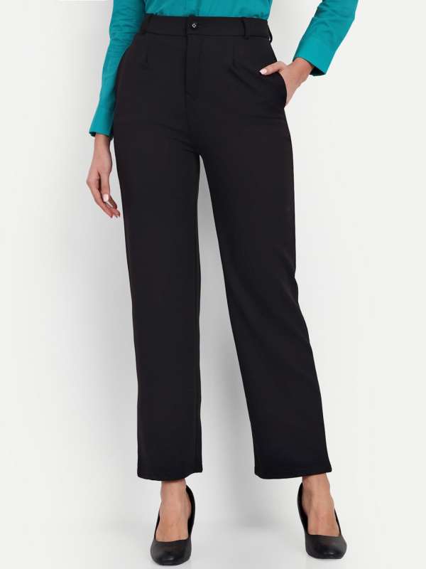 Buy Black Linen Blend Slim Fit Formal Pant for Women Online at Fabindia   20069011