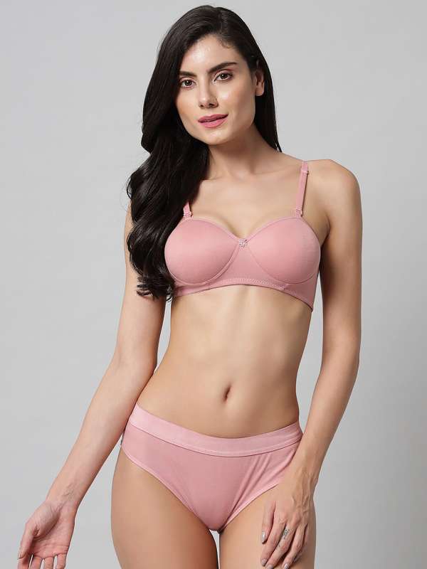 Buy online Women Solid Bra And Panty Set from lingerie for Women by B'zar  for ₹800 at 20% off
