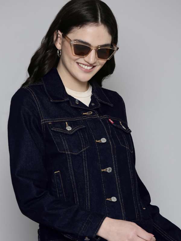 Levis Navy Blue Solid Jacket Buy Levis Navy Blue Solid Jacket online in India